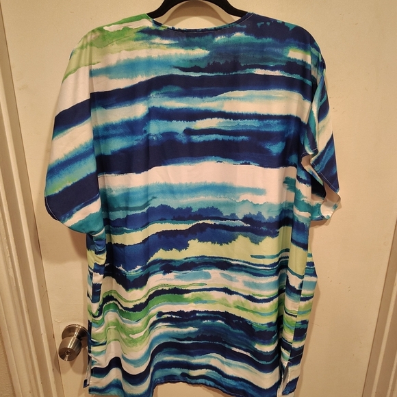 Women's Lot Of 2 Longline Tunic Tops 1X Catherines Eesome Electric Blue-Casual - Picture 9 of 9